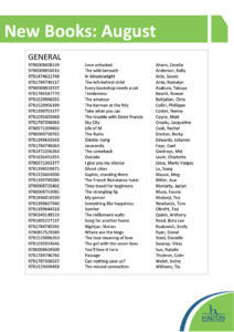 August 2026 list of new books