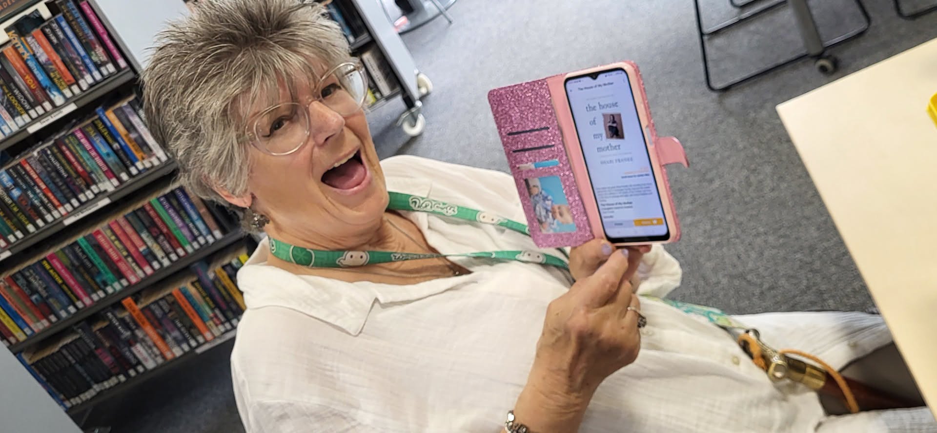 Library user accessing digital services