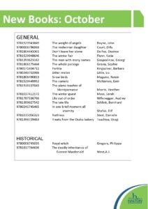 New Books for October 2026, general genre