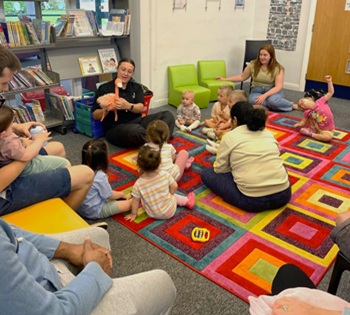 Children enjoying a Rhyme Time session