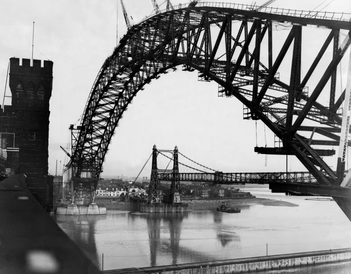 Silver Jubilee Bridge during construction