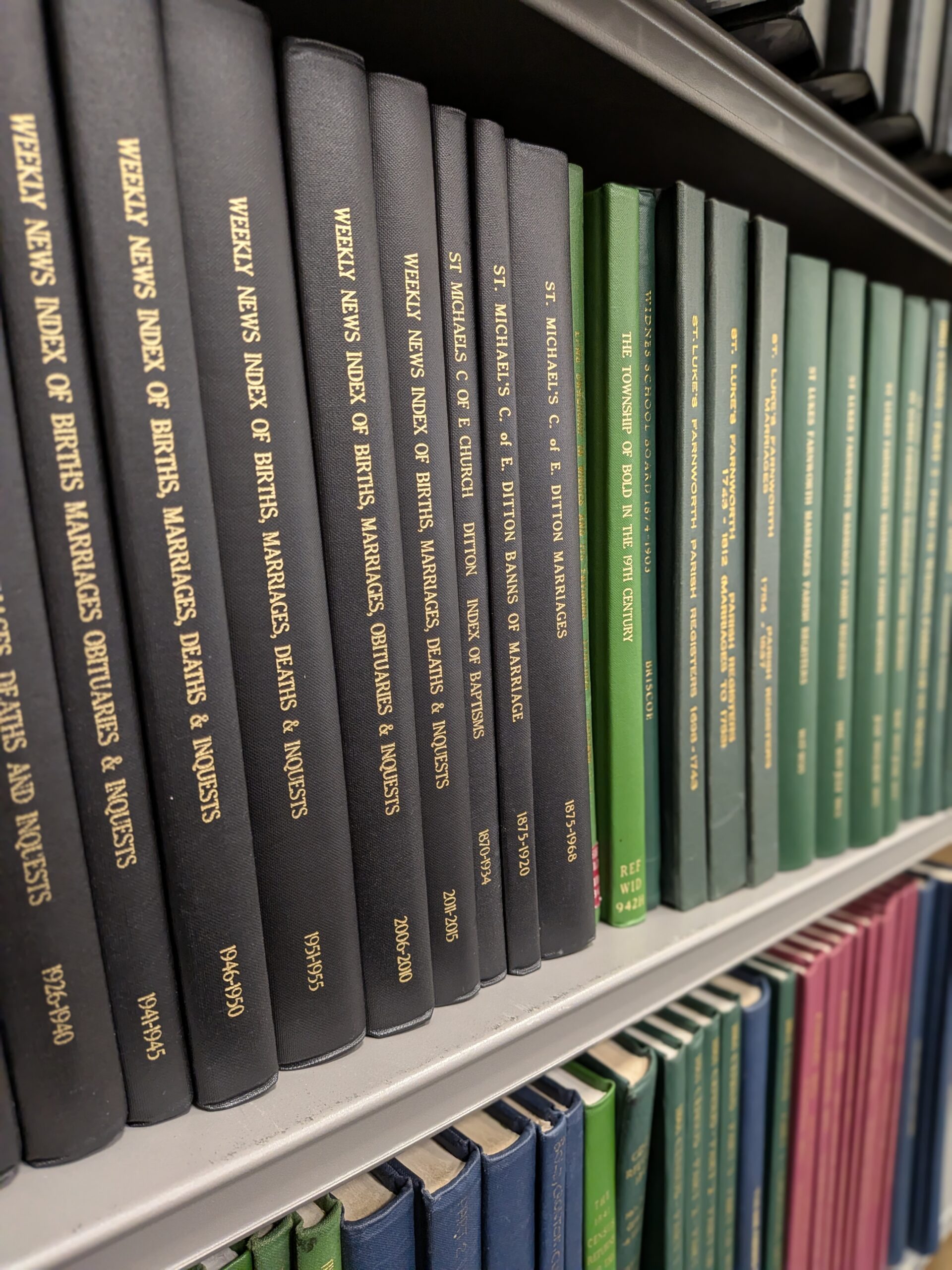 Parish Register books on displa